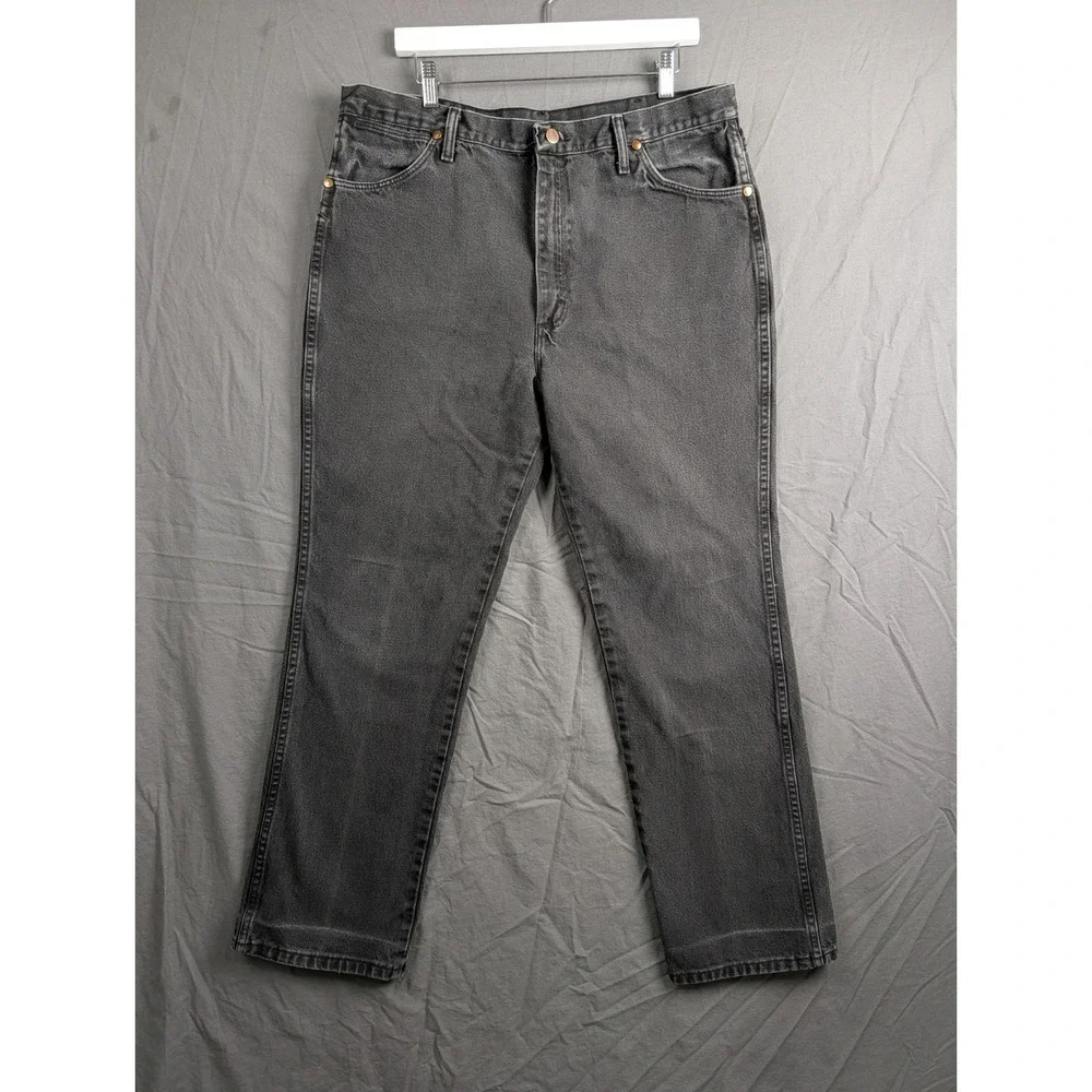 Wrangler 936WBK Slim Fit Cowboy‎ Cut Jeans Mens 38x32 Black Denim